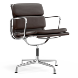 Soft Pad Chair EA 207 / EA 208 EA 208 - pivotante|Chromé|Cuir Standard châtaigne, Plano marron