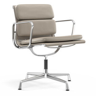 Soft Pad Chair EA 207 / EA 208 EA 207 - non-pivotante|Chromé|Cuir Standard sable, Plano gris mauve 