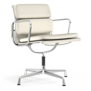 Soft Pad Chair EA 207 / EA 208 EA 207 - non-pivotante|Chromé|Cuir Standard neige, Plano blanc