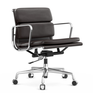 Soft Pad Chair EA 217 Chromé|Cuir Standard chocolat, Plano marron