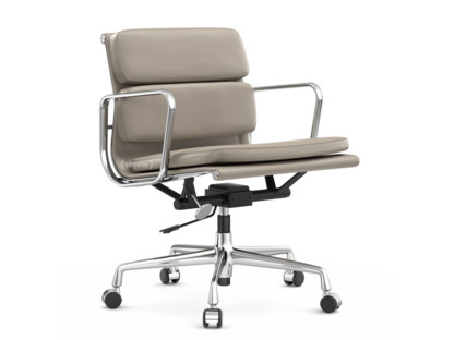 Soft Pad Chair EA 217 Chromé|Cuir Premium F sable, Plano gris mauve