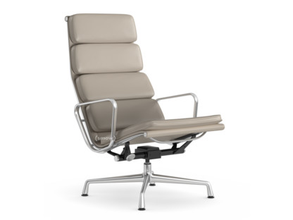 Soft Pad Chair EA 222 Piétement poli|Cuir Premium F sable, Plano gris mauve