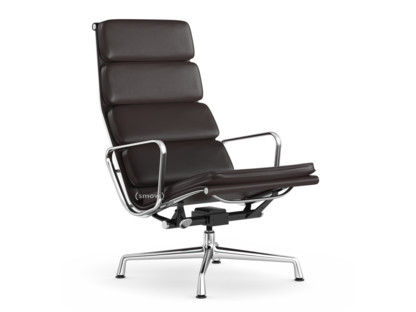 Soft Pad Chair EA 222 Piétement chromé|Cuir Premium F chocolat, Plano marron