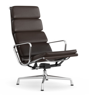 Soft Pad Chair EA 222 Piétement chromé|Cuir Standard châtaigne, Plano marron