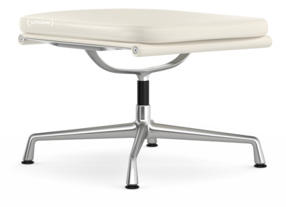 Soft Pad Chair EA 223 Piétement poli|Cuir Standard neige, Plano blanc