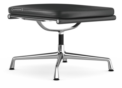 Soft Pad Chair EA 223 Piétement chromé|Cuir standard asphalt, Plano gris foncé