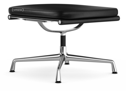 Soft Pad Chair EA 223 Piétement chromé|Cuir Standard nero, Plano nero
