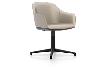 Softshell Chair avec piètement à 4 branches Basic dark fintion époxy (lisse)|Cuir (Standard)|Sable