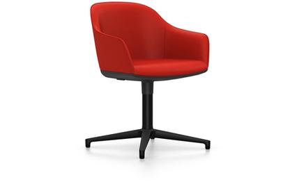 Softshell Chair avec piètement à 4 branches Basic dark fintion époxy (lisse)|Plano|Rouge coquelicot