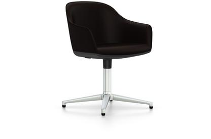 Softshell Chair avec piètement à 4 branches Aluminium poli|Plano|Marron