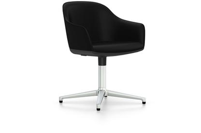 Softshell Chair avec piètement à 4 branches Aluminium poli|Plano|Nero