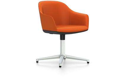 Softshell Chair avec piètement à 4 branches Aluminium poli|Plano|Orange