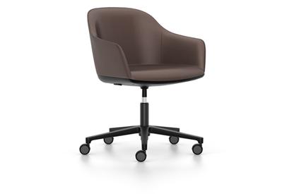 Softshell Chair avec piètement à 5 branches Basic dark fintion époxy (lisse)|Cuir (Standard)|Marron