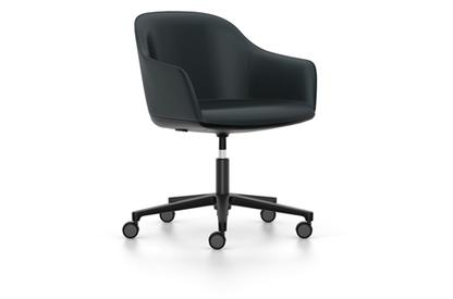 Softshell Chair avec piètement à 5 branches Basic dark fintion époxy (lisse)|Cuir (Standard)|Nero