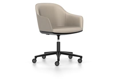 Softshell Chair avec piètement à 5 branches Basic dark fintion époxy (lisse)|Cuir (Standard)|Sable
