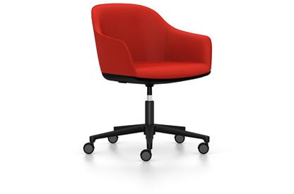 Softshell Chair avec piètement à 5 branches Basic dark fintion époxy (lisse)|Plano|Rouge coquelicot