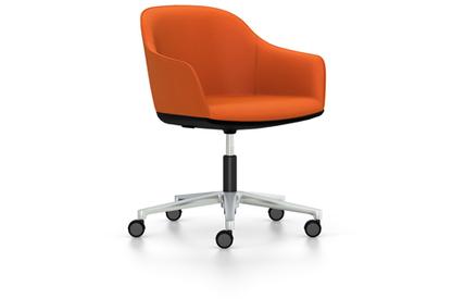 Softshell Chair avec piètement à 5 branches Aluminium poli|Plano|Orange