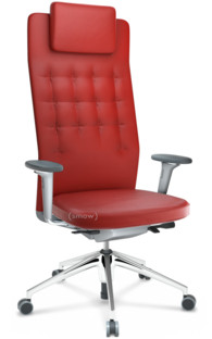 ID Trim L Mécanisme Flowmotion avec réglage de la profondeur d'assise|Avec accotoirs 3D|Soft grey|Cuir rouge