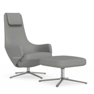 Repos Fauteuil Repos & Ottoman|Tissu Dumet mélange gris galet|41 cm|Poli