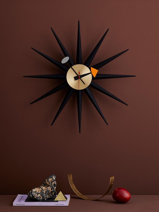 Sunburst Clock Black Vitra Horloges Mobilier design chez smow