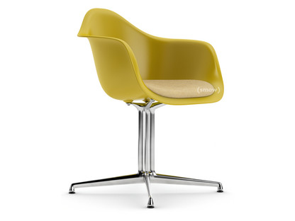 Eames Plastic Armchair RE DAL Moutarde|Avec coussin d'assise|Moutarde / ivoire