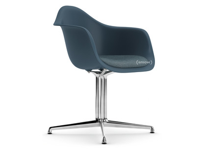 Eames Plastic Armchair RE DAL Bleu océan|Avec coussin d'assise|Bleu glacier / marron marais