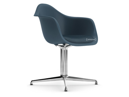 Eames Plastic Armchair RE DAL Bleu océan|Avec coussin d'assise|Bleu océan / gris foncé