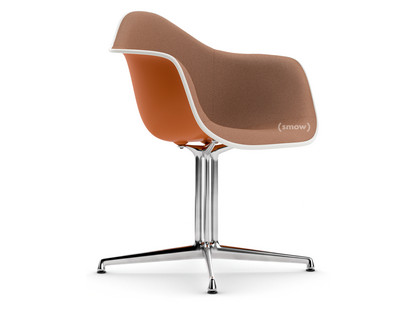 Eames Plastic Armchair RE DAL Orange rouille|Rembourrage intégral|Cognac / ivoire