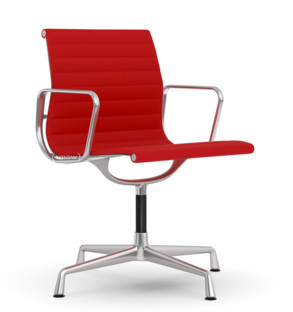 Aluminium Chair EA 103 / EA 104 EA 103 - non-pivotante|Rouge / rouge coquelicot|Poli