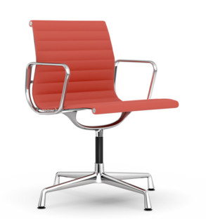 Aluminium Chair EA 103 / EA 104 EA 103 - non-pivotante|Rouge coquelicot / ivoire|Chromé
