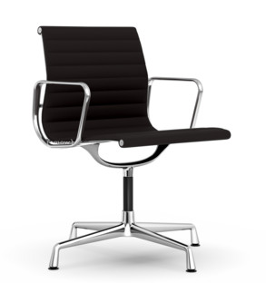 Aluminium Chair EA 103 / EA 104 EA 103 - non-pivotante|Nero / marron marais|Chromé