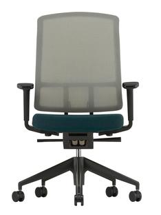 AM Chair Gris sierra|Pétrole/nero|Avec accotoirs 2D|Piètement noir profond