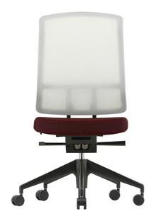 AM Chair Blanc|Rouge foncé/nero|Sans accotoirs|Aluminium finition époxy noir foncé