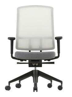 AM Chair Blanc|Gris sierra / nero|Avec accotoirs 2D|Piètement noir profond