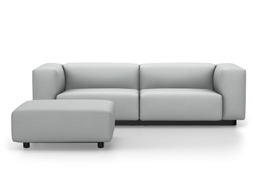 Soft Modular Sofa Dumet mélange gris galet|Avec repose-pieds