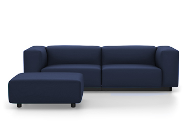 Soft Modular Sofa Laser bleu foncé|Avec repose-pieds