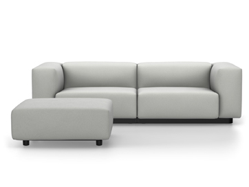 Soft Modular Sofa Laser gris pierre|Avec repose-pieds