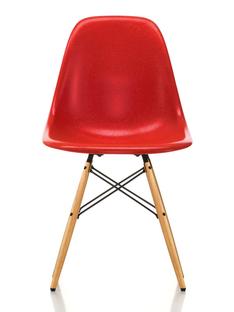 Eames Fiberglass Chair DSW Eames classic red|Frêne tons miel