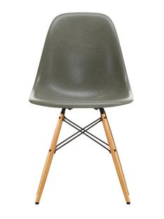 Eames Fiberglass Chair DSW Eames raw umber|Frêne tons miel