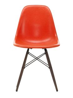 Eames Fiberglass Chair DSW Eames red orange|Érable foncé