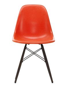 Eames Fiberglass Chair DSW Eames red orange|Érable noir