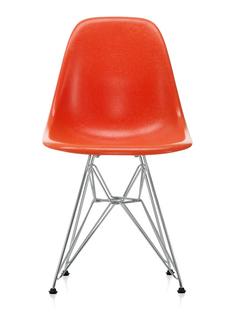 Eames Fiberglass Chair DSR Eames red orange|Poli chromé