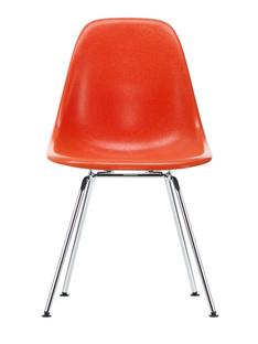 Eames Fiberglass Chair DSX Eames red orange|Poli chromé