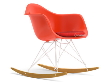 RAR avec rembourrage Rouge (rouge coquelicot)|Avec coussin d'assise|Corail / rouge coquelicot|Sans passepoile|Blanc/érable nuance de jaune