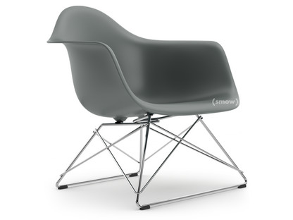 Eames Plastic Armchair RE LAR Gris granit|Sans rembourrage|Chromé