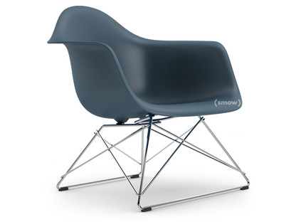 Eames Plastic Armchair RE LAR Bleu océan|Sans rembourrage|Chromé