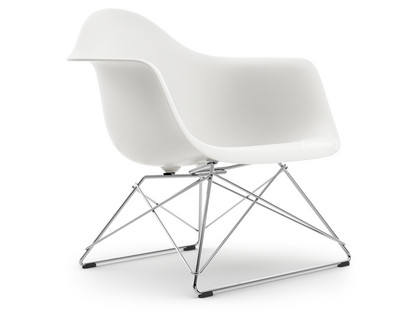 Eames Plastic Armchair RE LAR Blanc|Sans rembourrage|Chromé