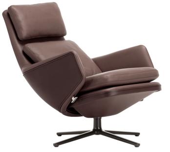 Grand Relax Sans repose-pieds|Cuir Premium F, marron|Noir basic|46,5 cm