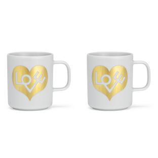 Mug à café Girard  Love Heart, gold|Lot de 2