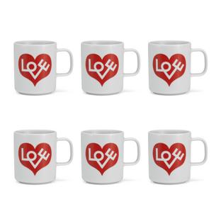 Mug à café Girard  Love Heart, red|Lot de 6